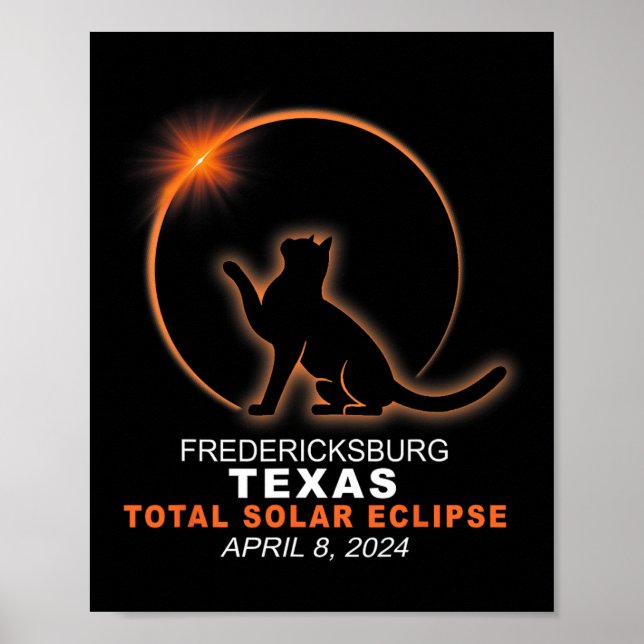 Póster Eclipse solar total de Texas 2024 (Frente)