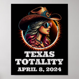 Póster Eclipse solar total de vaca 4.08.2024 Texas