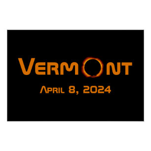 Póster Eclipse solar total de Vermont 2024
