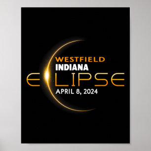 Póster Eclipse solar total de Westfield Indiana 2024