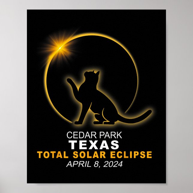 Póster Eclipse solar total del parque 8 de abril de 2024 (Frente)