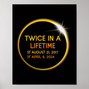 Póster Eclipse Solar Total Dos Veces En Un G Coincidiendo