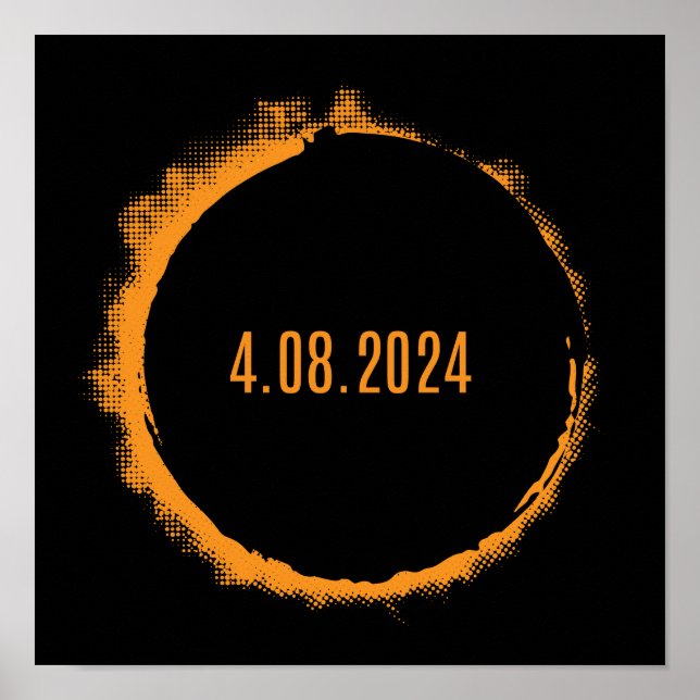 Póster Eclipse solar total EE.UU. 8 de abril de 2024 (Frente)
