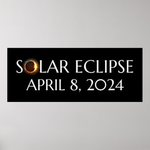 Póster Eclipse solar total EE.UU. 8 de abril de 2024