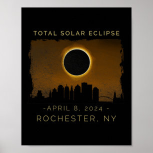 Póster Eclipse Solar Total En Rochester Nueva York
