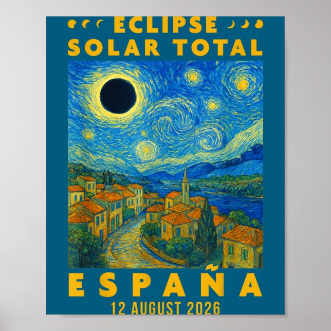 Póster Eclipse Solar Total España 2026  (Frente)