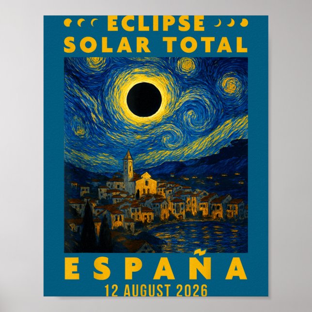 Póster Eclipse Solar Total España 2026  (Frente)