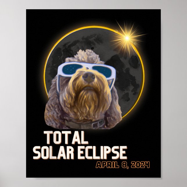 Póster Eclipse solar total Goldendoodle con Eclipse G (Frente)