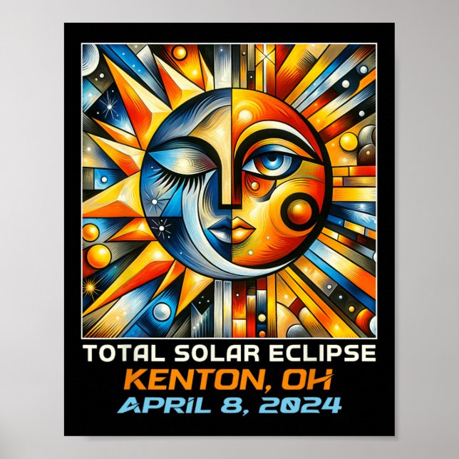 Póster Eclipse solar total Kenton Ohio (Frente)