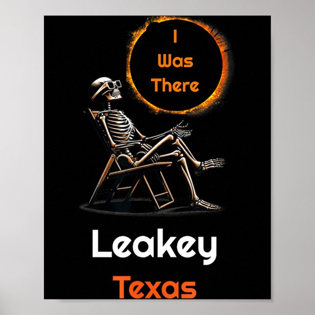Póster Eclipse Solar Total Leakey Texas Allí (Frente)
