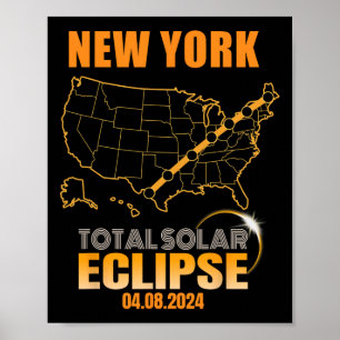 Póster Eclipse solar total Nueva York