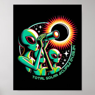 Póster Eclipse solar total para extranjeros 4.08.2024