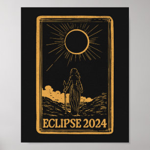 Póster Eclipse solar total USA 8 de abril de 2024 Celesti