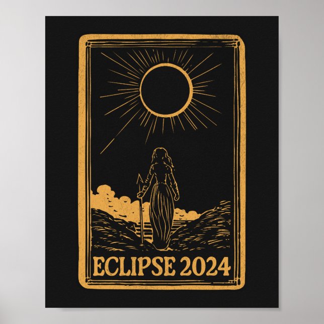 Póster Eclipse solar total USA 8 de abril de 2024 Celesti (Frente)