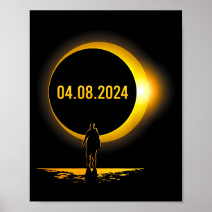 Póster Eclipse Total de América 04 08 24 Divertido Eclips