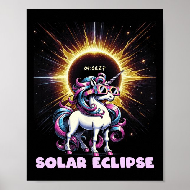 Póster Eclipse total de camiseta 2024 Eclipse total 8 de  (Frente)