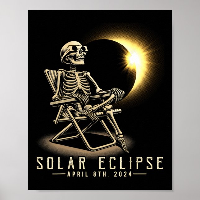 Póster Eclipse total de camiseta 2024 Eclipse total 8 de  (Frente)