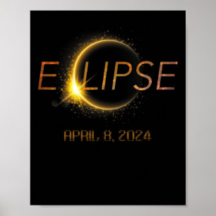 Póster Eclipse total de la totalidad 4.08.24 Eclipse sola