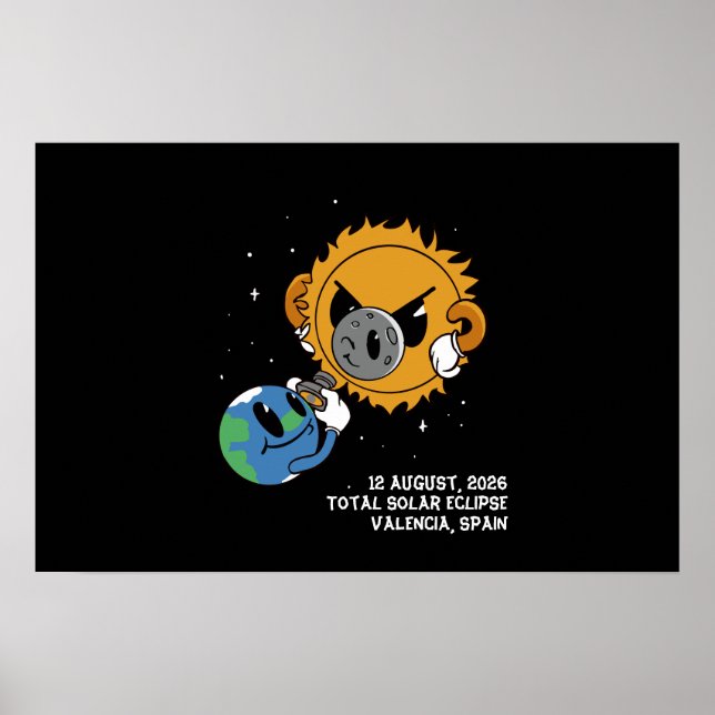 Póster Eclipse Total de Sol 2026 España Fotobomba (Frente)