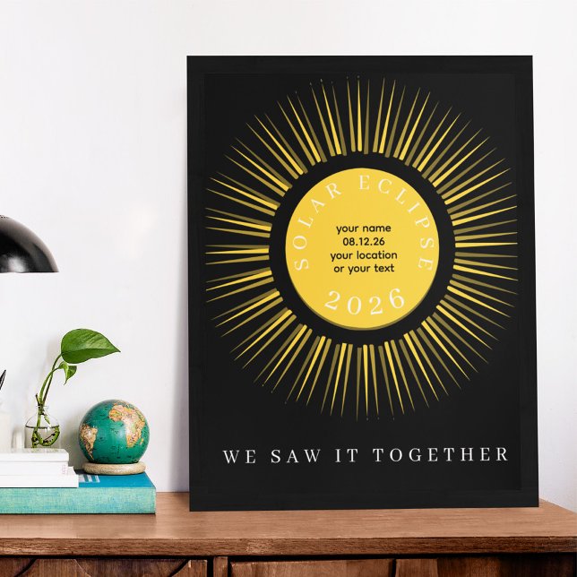 Póster Eclipse total de sol 2026 tu texto personalizado (Subido por el creador)