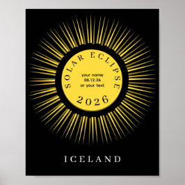Póster Eclipse total de sol agosto 2026 texto personaliza