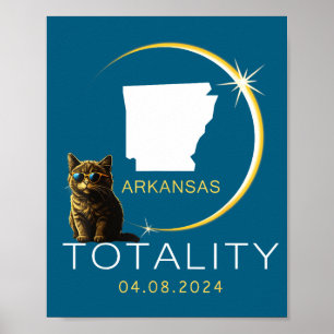 Póster Eclipse total de sol en Arkansas 2024 Gafas de gat