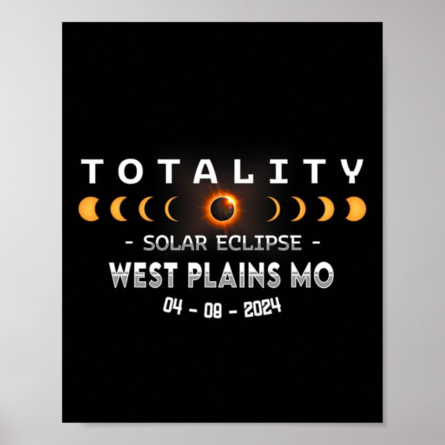 Póster Eclipse total de sol en West Plains Mo 2024  (Frente)