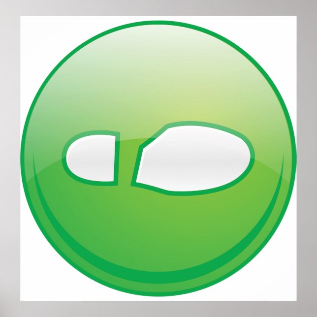 Póster Eco-Friendly Green Footprint Icon (Frente)