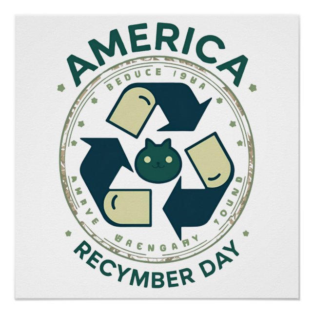 Póster Eco Warrior Recycle Day Shirt (Anverso)