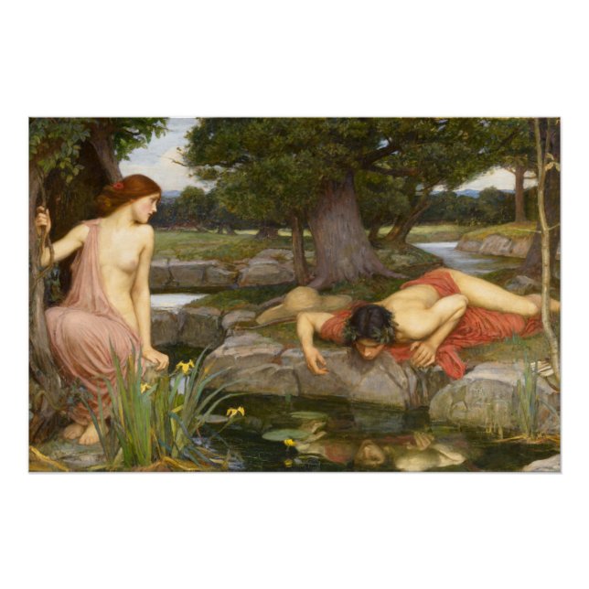 Póster Eco y Narciso de John William Waterhouse (Anverso)