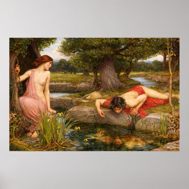 Póster Eco y Narciso de John William Waterhouse (Frente)