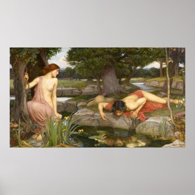Póster Eco y Narciso de John William Waterhouse (Frente)