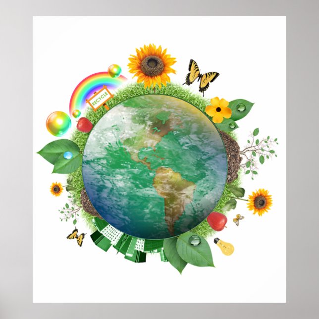 Póster Ecología : reciclar - (Frente)