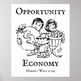 Póster Economía de oportunidad Harris Walz 2024