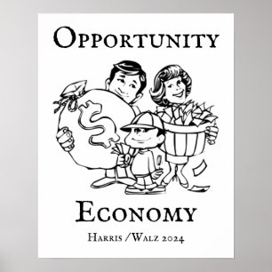 Póster Economía de oportunidad Harris Walz 2024