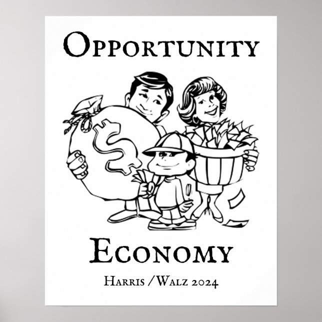 Póster Economía de oportunidad Harris Walz 2024 (Frente)