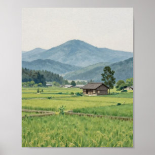 Póster Ecos de la Cosecha: Una Solitaria Casa de Campo Al