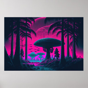 Póster Ecos de lo Extraterrestre: Un Avance de Vaporwave