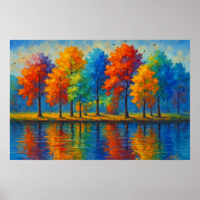 Póster Ecos de paisaje de color (Frente)