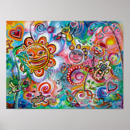 Póster Ecos de taína y unidad de luz y felicidad