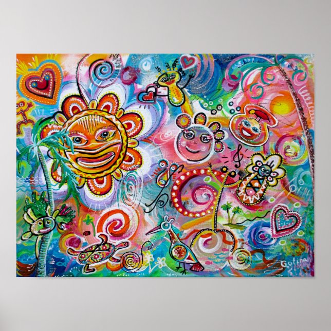 Póster Ecos de taína y unidad de luz y felicidad (Frente)