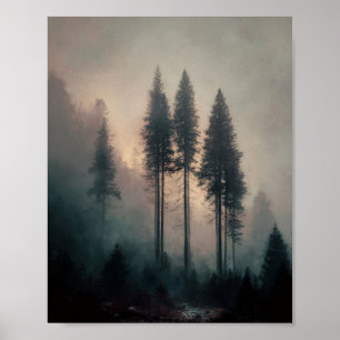 Póster Ecos del bosque silencioso: altos centinelas envue