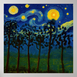 Póster Ecos forestales del infinito - Un paisaje forestal