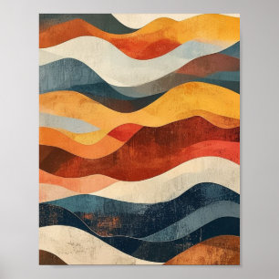 Póster Ecos sedimentarios: un abstracto modernista de med
