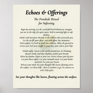 Póster Ecos y ofertas   Ritual del lado del estanque