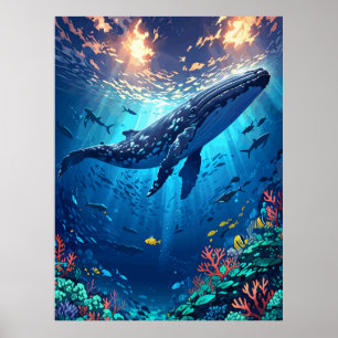 Póster Ecosistema submarino