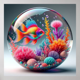 Póster Ecosistema vibrante de arrecifes de coral subacuát