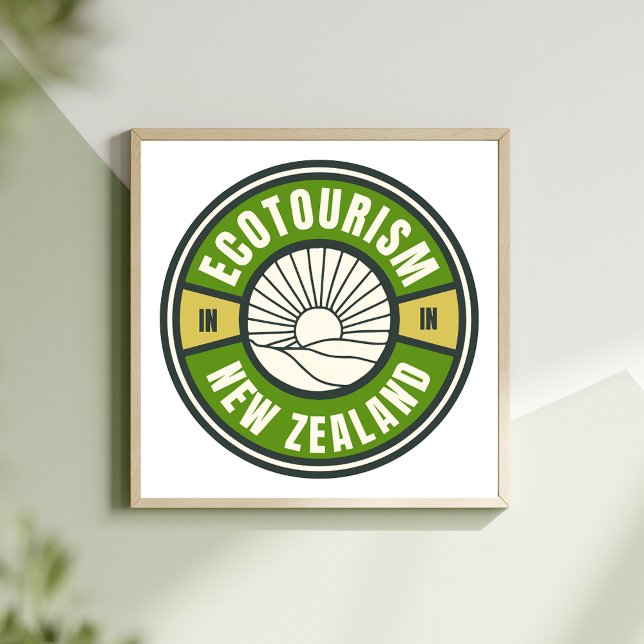 Póster Ecoturismo Nueva Zelanda Green Slow Travel Logo (Subido por el creador)