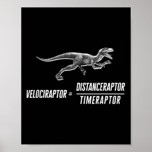 Póster Ecuación de velocidad de dinosaurio geek de matemá