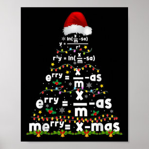 Póster Ecuación matemática Feliz Navidad Temporada Profes
